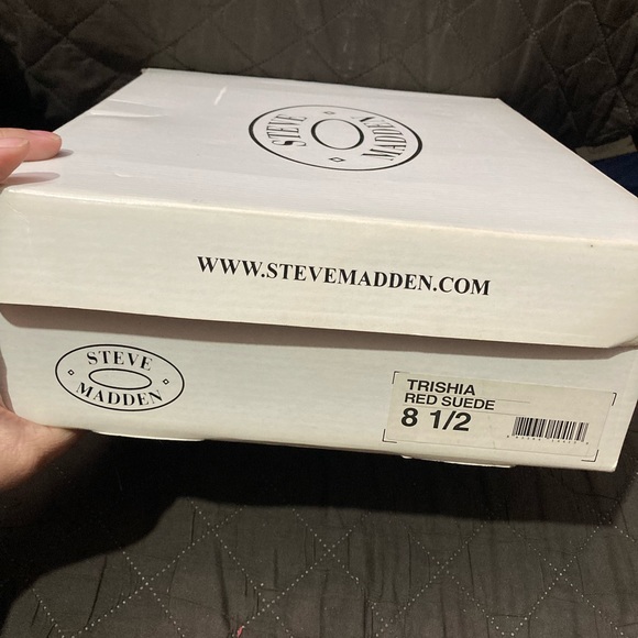 Vintage Y2K Steve Madden Trishia Red Suede Stiletto Ankle Boots - Picture 9 of 9